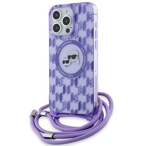 Karl Lagerfeld KLHMP15LHCKCKLCU iPhone 15 Pro 6.1 fioletowy/purple hardcase IML Crossbody Monogram Karl & Choupette Head M