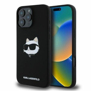 Karl Lagerfeld KLHMP16XSCHPPLK iPhone 16 Pro Max 6.9 czarny/black hardcase Silicone Choupette Head Print MagSafe