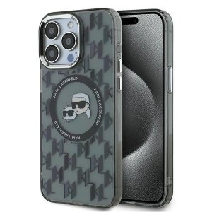 Karl Lagerfeld KLHMP15LHMCKMHK iPhone 15Pro 6.1 czarny/black IML Monogram Karl&Choupette Head MagSafe