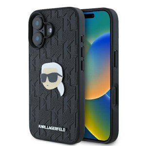 Karl Lagerfeld KLHCP16SPGKLKIPK iPhone16 6.1 czarny/black hardcase Monogram Karl Head Pin