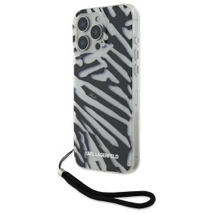 Karl Lagerfeld KLHCP16LHZBPKCCK iPhone16 Pro 6.3 czarny/black hardcase IML Zebra Pattern & Cord