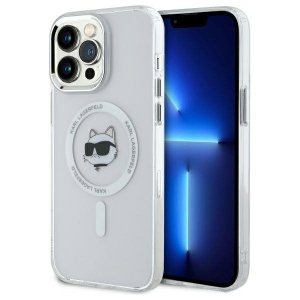 Karl Lagerfeld KLHMP14XHLSCHH iPhone 14  Pro Max 6.7 biały/white hardcase IML Metal Choupette Head MagSafe