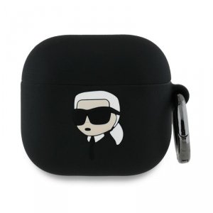 Karl Lagerfeld KLA4RUNIKK AirPods 4      cover czarny/black Silicone Karl Head 3D