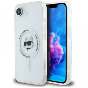 Etui Karl Lagerfeld IML Metal Choupette  Head MagSafe do iPhone 16e biały