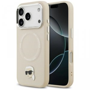 Etui Karl Lagerfeld Karl Pin MagSafe do  iPhone 17 Pro beżowy