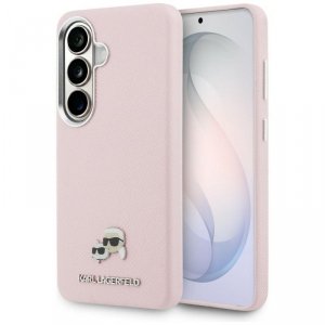 Etui Karl Lagerfeld Saffiano KC Metal    Logo MagSafe do Samsung Galaxy S26 różowy