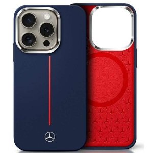 Mercedes MEHMP16X23SUMRV iPhone 16 Pro   Max 6.9 granatowy/navy hardcase Silicone Red Stripe MagSafe