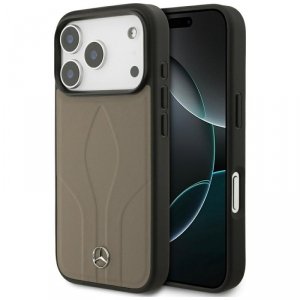 Etui Mercedes Leather The Move MagSafe do iPhone 17 Pro taupe 