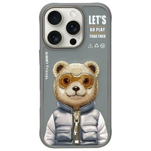 Nimmy etui iPhone 16 Pro 6.3 szary/gray Cool&Cute 2.0 Bear