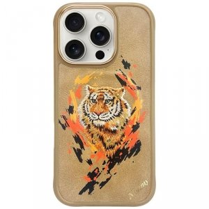 Etui Nimmy Tygrys MagSafe do iPhone 16   Pro Max jasnobrązowy