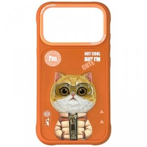 Etui Nimmy Cool&Cute 2.0 Cat do iPhone   17 Pro Max pomarańczowy