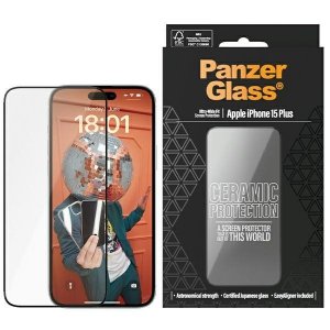 PanzerGlass Ceramic Protection iPhone 15Plus 6.7 Ultra-Wide-Fit Screen Protection Easy Aligner Included 2839