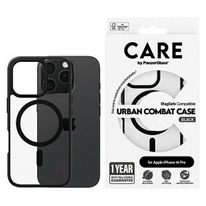 Etui CARE by PanzerGlass Flagship Urban  Combat Case iPhone 16 Pro 6,3 czarny/black MagSafe 1358