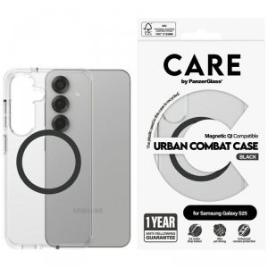Etui CARE by PanzerGlass Flagship Urban  Combat Black QI do Samsung Galaxy S25 przezroczysty