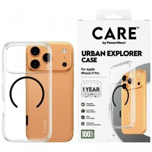 Etui CARE by PanzerGlass Flagship Urban  Explorer w. Black MagSafe do iPhone 17 Pro przezroczysty