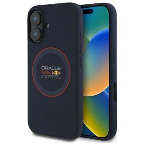 Red Bull RBHMP16M24SIILVR iPhone 16 Plus 6.7 hardcase granatowy/navy Silicone Red Ring MagSafe