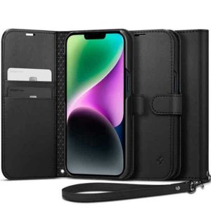 Spigen Wallet S iPhone 14 / 15 / 13 6,1 czarny/black ACS05421
