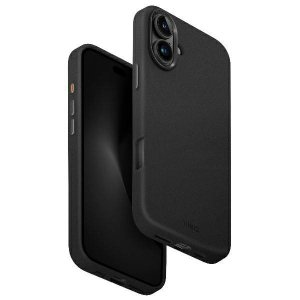 Etui UNIQ Lyden do iPhone 16 Plus – Skóra Ekologiczna – MagClick / MagSafe – Czarne