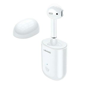 USAMS Słuchawka Bluetooth 5.0 LB Series + stacja dokująca biały/white BHULB01 (US-LB001)