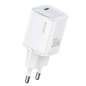 USAMS Ład. siec. CC251 30W GaN USB-CFast Charging HC Series biały/white CC251TC02
