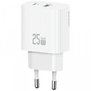 Ładowarka sieciowa USAMS CC315 T65 25W   1xUSB-C 1xUSB-A Fast Charging biały