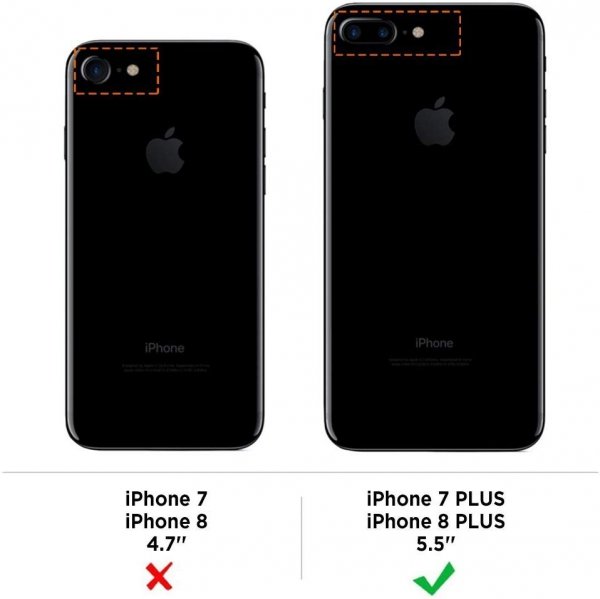 EASYACC ETUI ELEGANCE PLATE iPHONE 7+ 8+ +SZKŁO (grey)