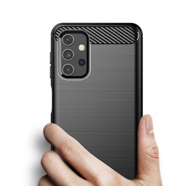 Carbon Case elastyczne etui pokrowiec Samsung Galaxy A32 5G czarny