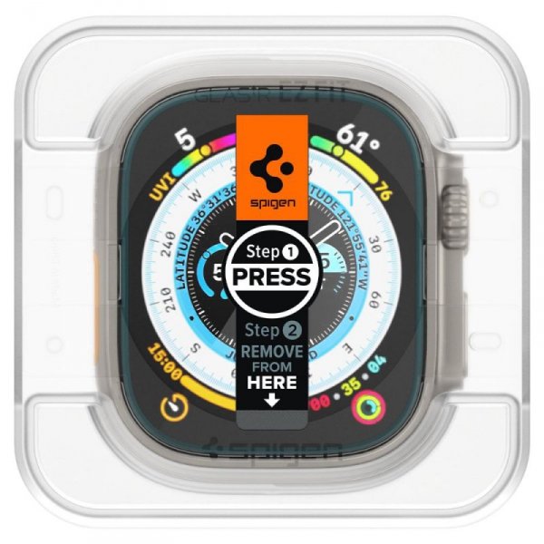 SZKŁO HARTOWANE SPIGEN GLAS.TR ”EZ FIT” 2-PACK APPLE WATCH ULTRA 1 / 2 (49 MM) CLEAR