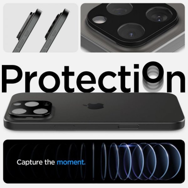 OSŁONA APARATU SPIGEN OPTIK.TR CAMERA PROTECTOR 2-PACK IPHONE 14 PRO / PRO MAX / 15 PRO / PRO MAX / 16 PRO / PRO MAX BLACK