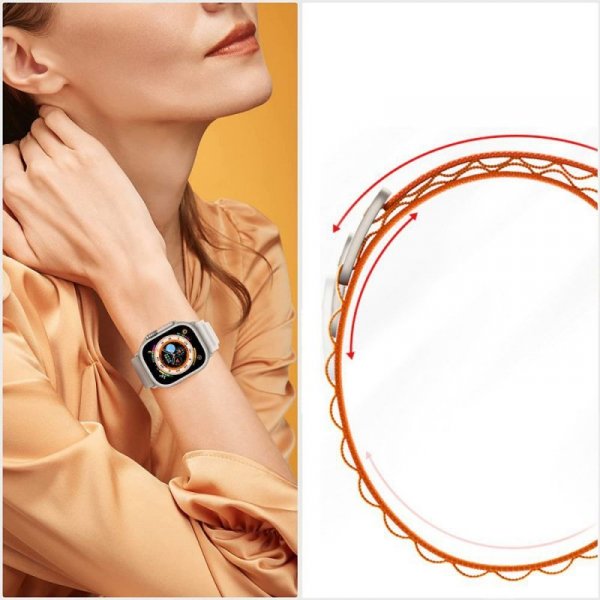 TECH-PROTECT NYLON PRO APPLE WATCH 6 / 7 / 8 / 9 / 10 / SE / ULTRA 1 / 2 (44 / 45 / 46 / 49 MM) BLACK / ORANGE