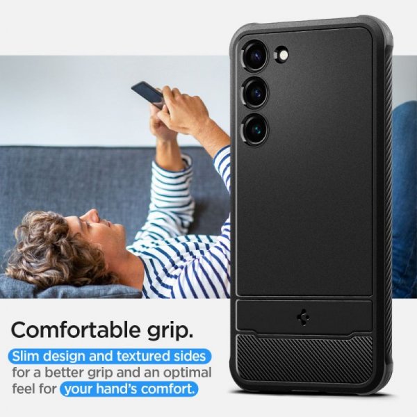 ETUI SPIGEN  RUGGED ARMOR GALAXY S23 MATTE BLACK