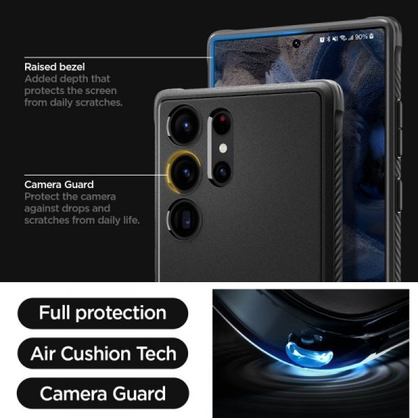 ETUI SPIGEN  RUGGED ARMOR GALAXY S23 ULTRA MATTE BLACK
