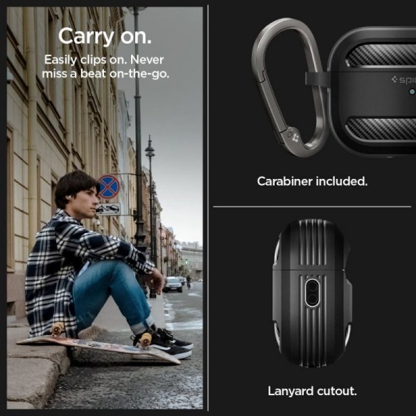 ETUI SPIGEN  RUGGED ARMOR APPLE AIRPODS PRO 1 / 2 MATTE BLACK