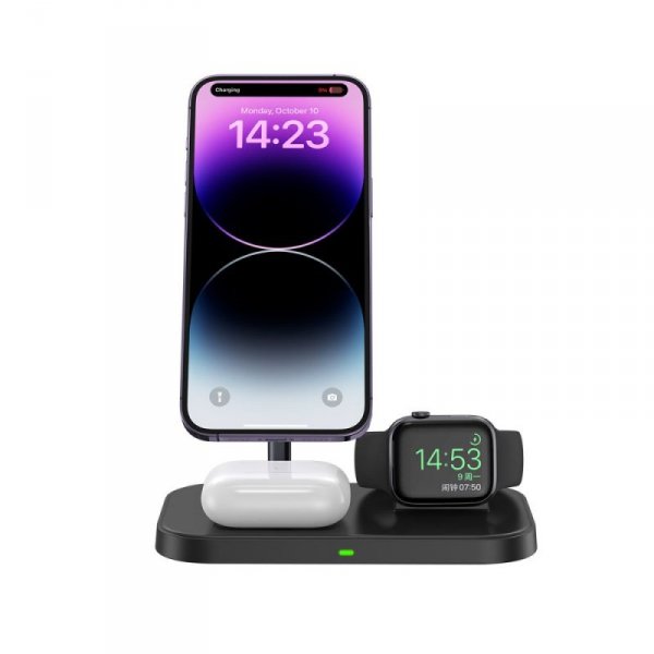 TECH-PROTECT QI15W-A22 3IN1 MAGNETIC MAGSAFE WIRELESS CHARGER BLACK