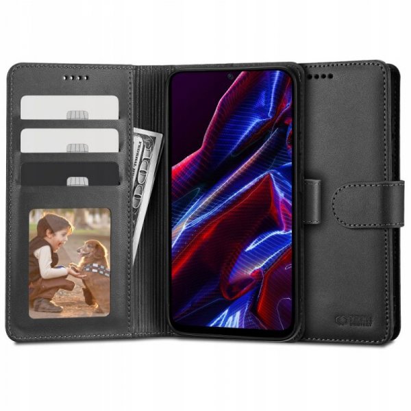 OTWIERANE KSIĄŻKOWE ETUI FUTERAŁ TECH-PROTECT  WALLET XIAOMI REDMI NOTE 12 5G / POCO X5 5G BLACK