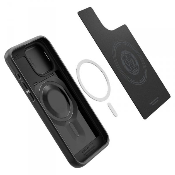 ETUI SPIGEN  OPTIK ARMOR MAG MAGSAFE IPHONE 15 PRO MAX BLACK