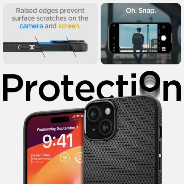 ETUI SPIGEN  LIQUID AIR IPHONE 15 PLUS MATTE BLACK