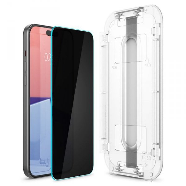 SZKŁO HARTOWANE SPIGEN GLAS.TR ”EZ FIT” 2-PACK IPHONE 15 PLUS PRIVACY