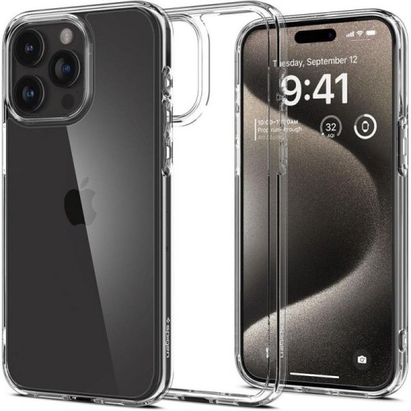 ETUI SPIGEN  ULTRA HYBRID IPHONE 15 PRO CRYSTAL CLEAR
