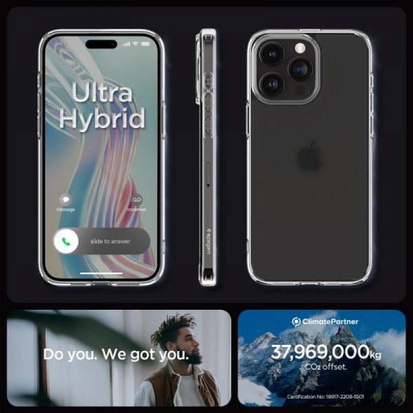 ETUI SPIGEN  ULTRA HYBRID IPHONE 15 PRO FROST CLEAR