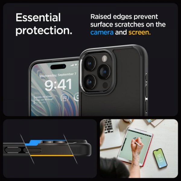 ETUI SPIGEN  ULTRA HYBRID IPHONE 15 PRO MATTE BLACK