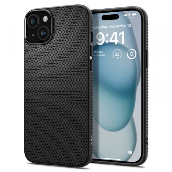 ETUI SPIGEN  LIQUID AIR IPHONE 15 MATTE BLACK