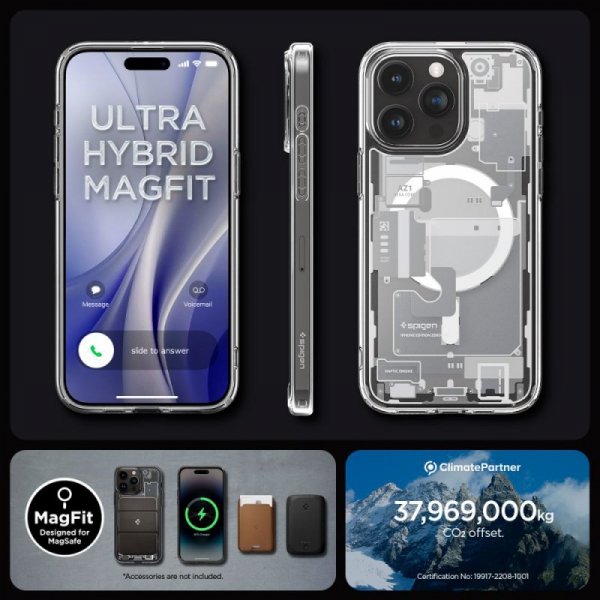 ETUI SPIGEN  ULTRA HYBRID MAG MAGSAFE IPHONE 15 PRO ZERO ONE WHITE