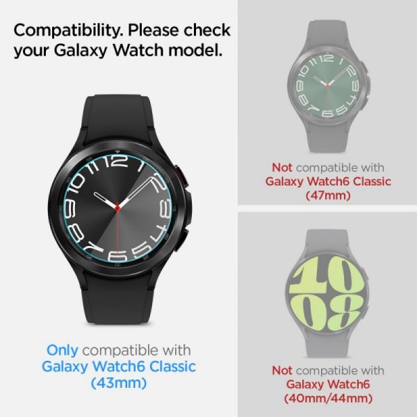 SZKŁO HARTOWANE SPIGEN GLAS.TR ”EZ-FIT” 2-PACK GALAXY WATCH 6 CLASSIC (43 MM) CLEAR