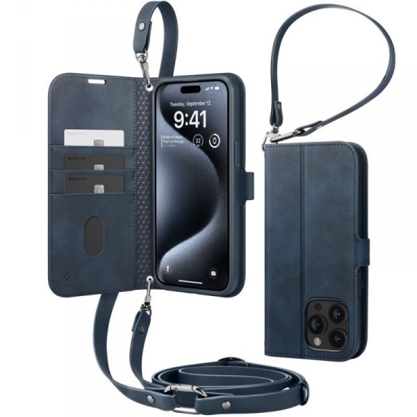 ETUI SPIGEN  WALLET ”S” PRO IPHONE 15 PRO NAVY