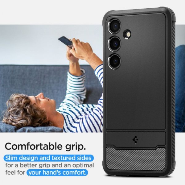 ETUI SPIGEN  RUGGED ARMOR GALAXY S24+ PLUS MATTE BLACK