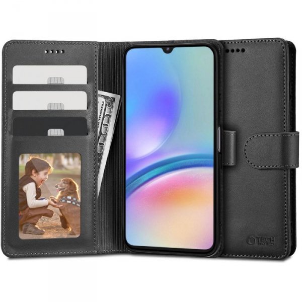 OTWIERANE KSIĄŻKOWE ETUI FUTERAŁ TECH-PROTECT  WALLET SAMSUNG GALAXY A05S BLACK