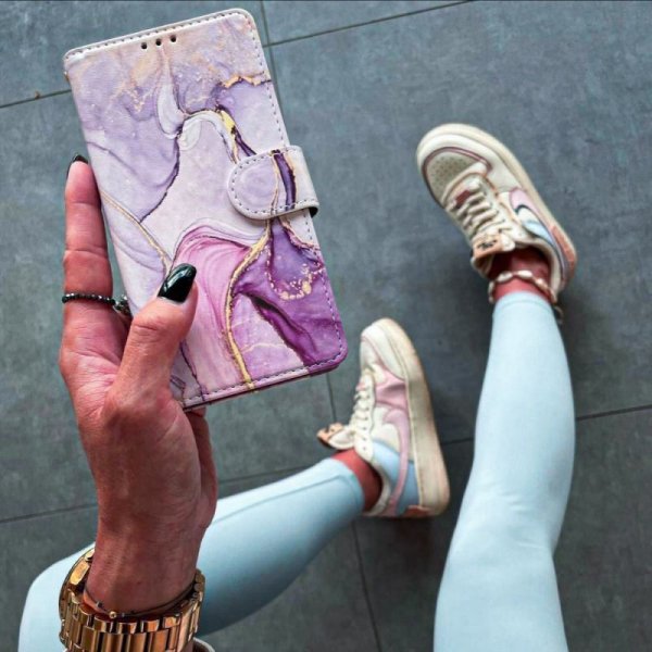 OTWIERANE KSIĄŻKOWE ETUI FUTERAŁ TECH-PROTECT  WALLET SAMSUNG GALAXY A55 5G MARBLE