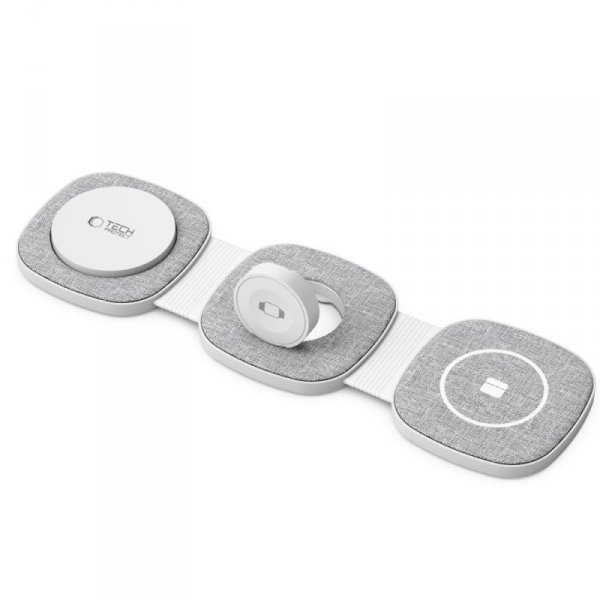 TECH-PROTECT QI15W-A32 3IN1 MAGNETIC MAGSAFE WIRELESS CHARGER GREY