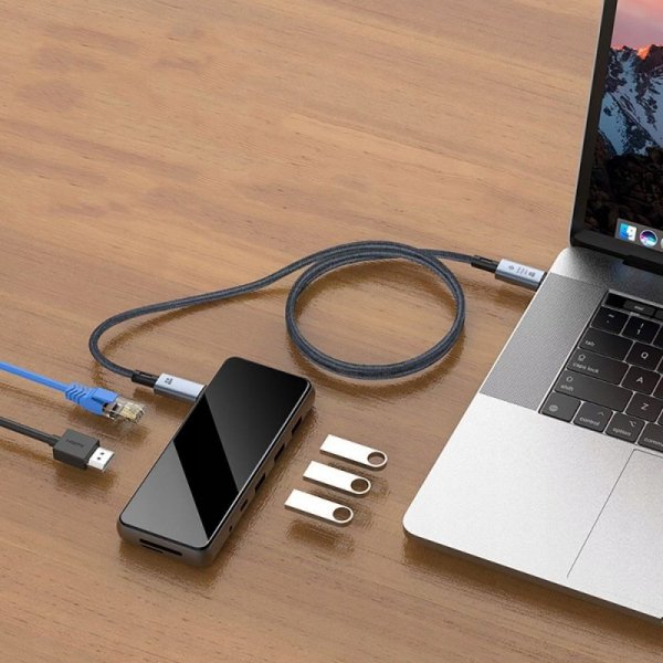 TECH-PROTECT ULTRABOOST MAX USB 4.0 8K 40GBPS TYPE-C KABEL  PD240W 200CM GREY